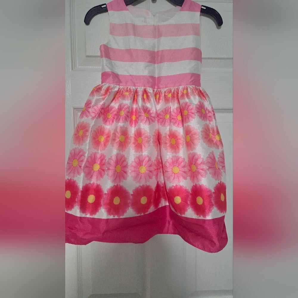 The Emma Rose 6 Girls White Pink Slvlss Lined Floral Zip Special Occasions Dress